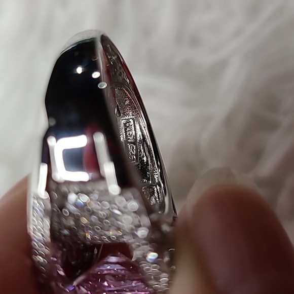Emerald Cut Pink Sapphire Ring - Picture 11 of 15